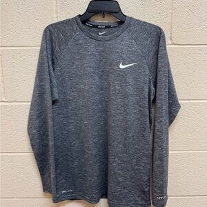 Nike Swim  Dri-Fit Men's Gray Long Sleeve Shirt